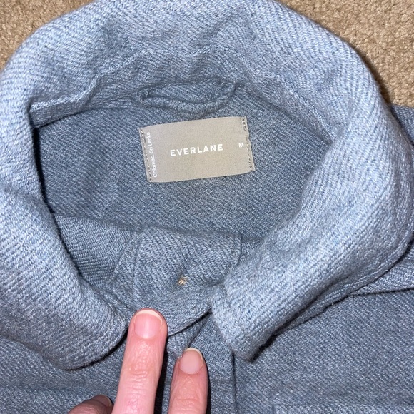 Everlane Shirt/Jacket Shacket Flannel Heathered Light Blue Medium - Picture 6 of 7